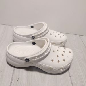 CROCS Classic Platform Women's Clog Shoes Bone Women Size 10.